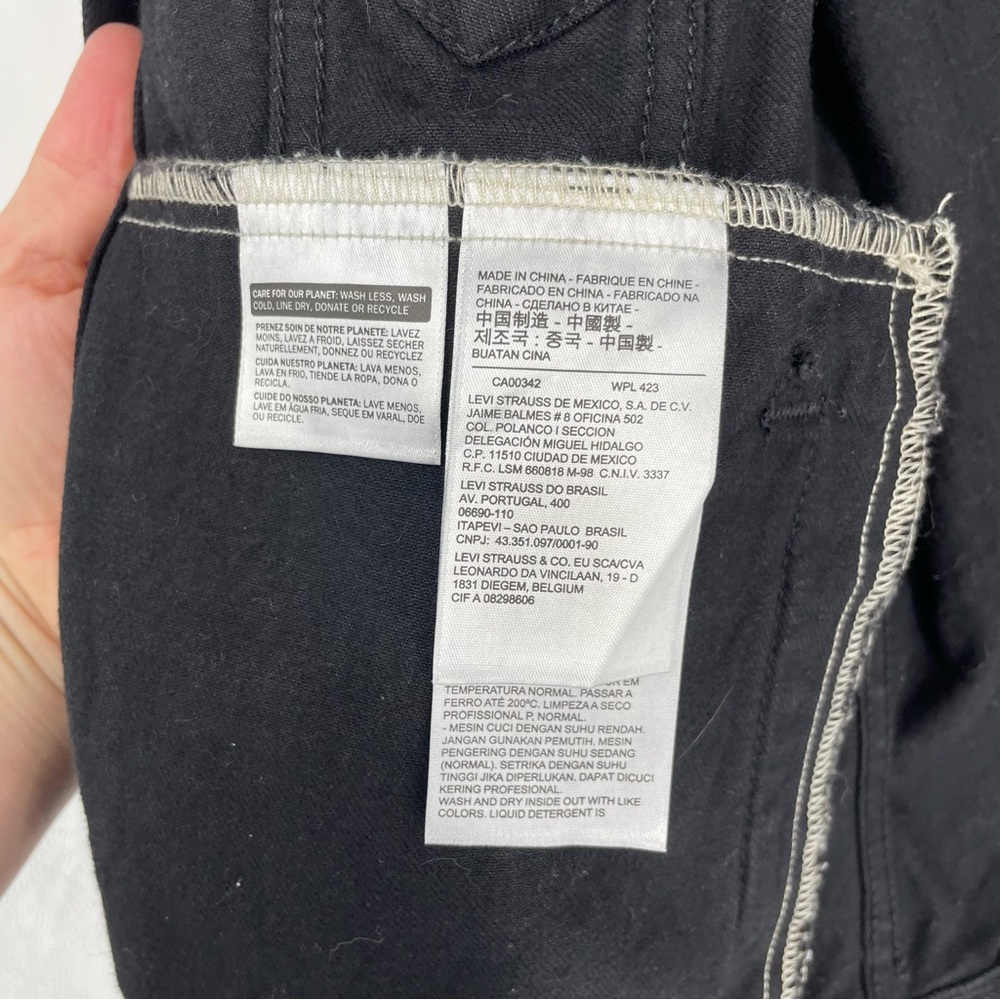 Levi's trucker jacket preacher co. designs logo on the front and back black Sz M - Picture 7 of 10